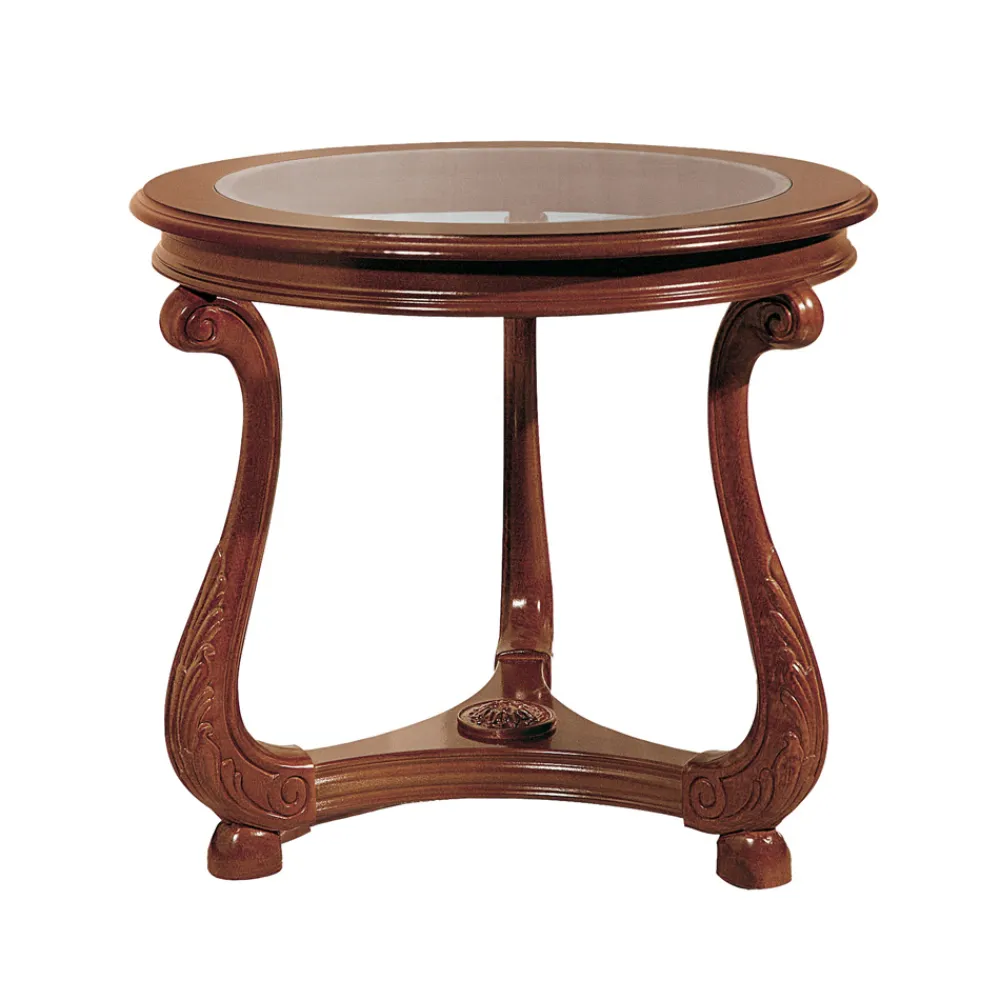 Viadurini Classic Klassische Couchtische-Couchtisch mit Glasplatte, hergestellt in Italien – Sedna