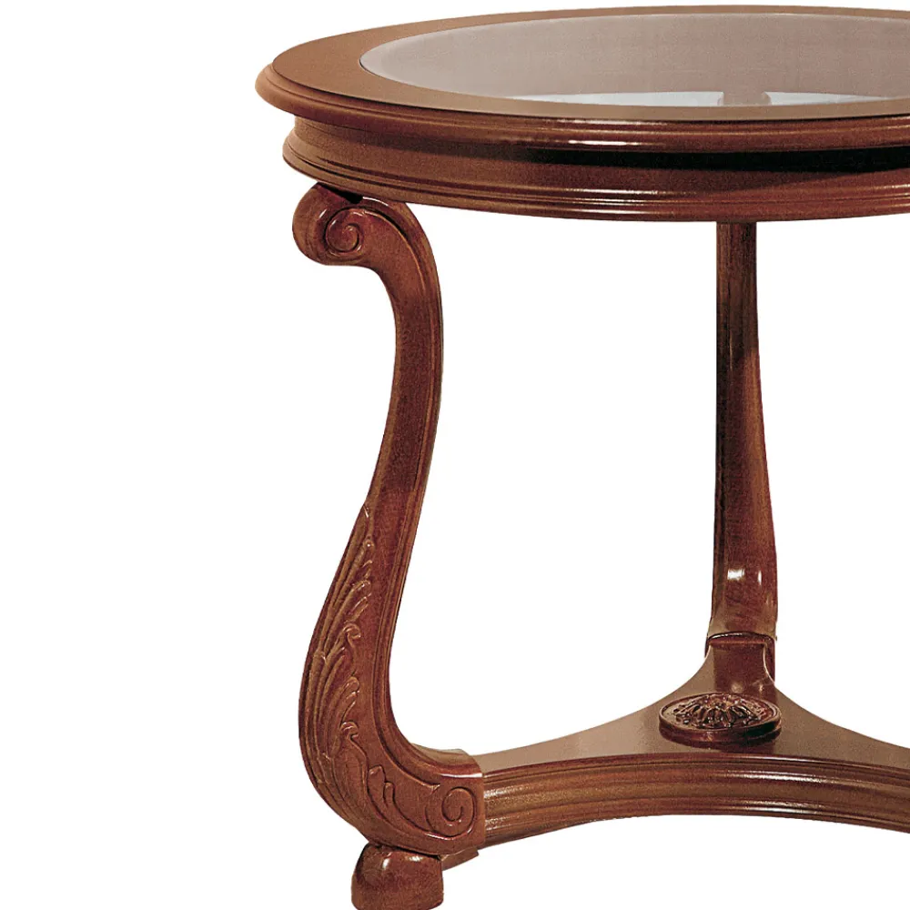 Viadurini Classic Klassische Couchtische-Couchtisch mit Glasplatte, hergestellt in Italien – Sedna