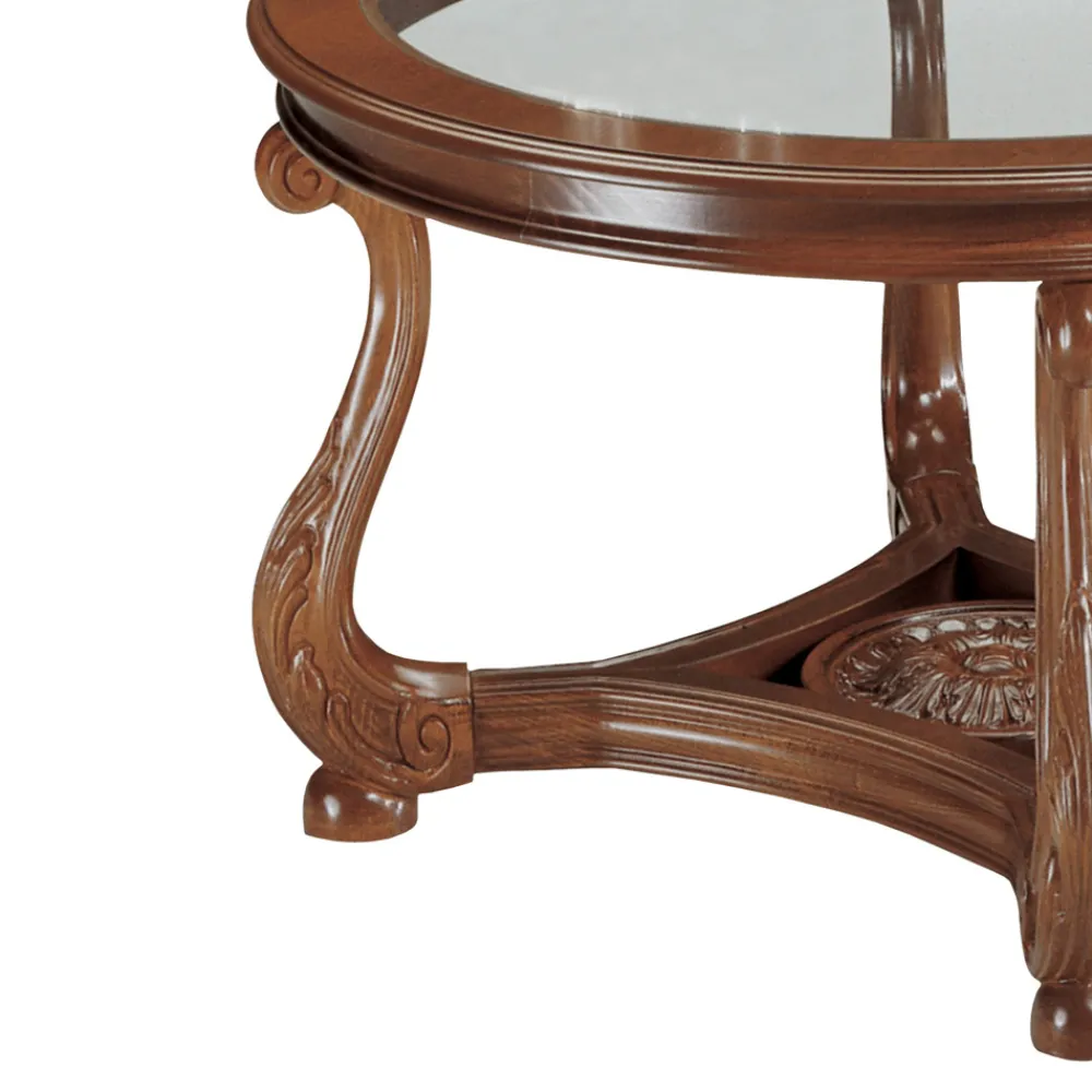 Viadurini Classic Klassische Couchtische-Couchtisch mit Glasplatte, hergestellt in Italien – Sedna