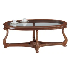 Viadurini Classic Klassische Couchtische-Couchtisch mit Glasplatte, hergestellt in Italien – Sedna