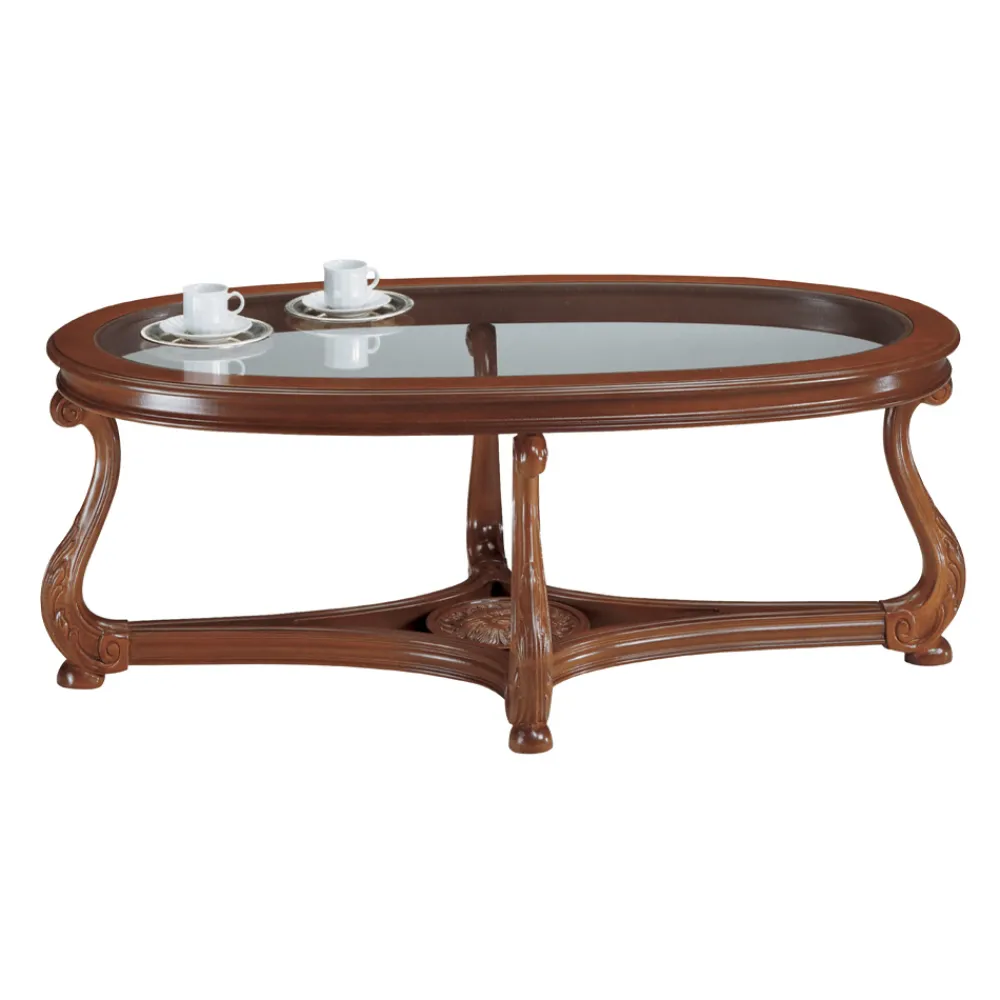 Viadurini Classic Klassische Couchtische-Couchtisch mit Glasplatte, hergestellt in Italien – Sedna