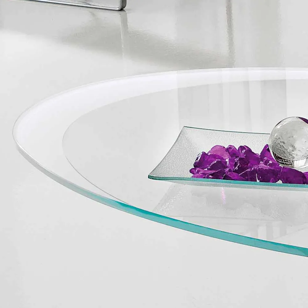 Viadurini Living Moderne Couchtische-Couchtisch mit Glasplatte mit Made in Italy Siebdruck - Campari