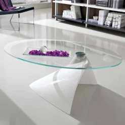 Viadurini Living Moderne Couchtische-Couchtisch mit Glasplatte mit Made in Italy Siebdruck - Campari