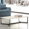 Viadurini Living Moderne Couchtische-Couchtisch mit HPL Top Weißer Marmoreffekt Made in Italy - Indio