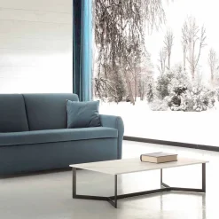 Viadurini Living Moderne Couchtische-Couchtisch mit HPL Top Weißer Marmoreffekt Made in Italy - Indio