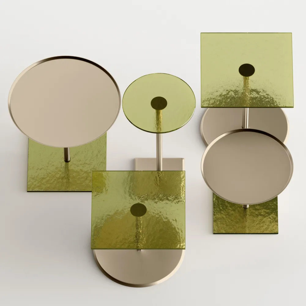 Viadurini Living Moderne Couchtische-Couchtisch mit runder Glas- oder Metallplatte, hergestellt in Italien – Anakin