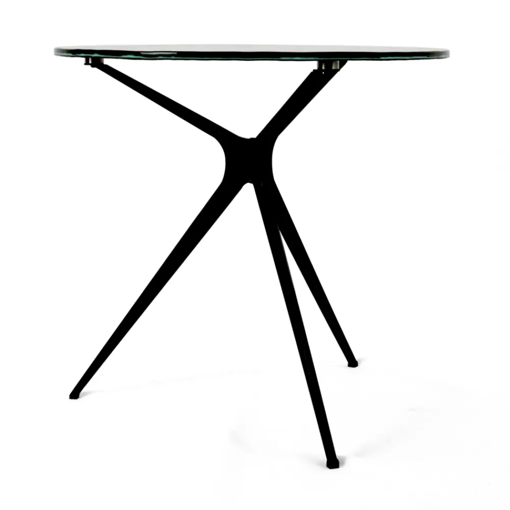 Viadurini Living Moderne Couchtische-Couchtisch mit runder Glasplatte und 3 Beinen, hergestellt in Italien – Siste