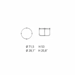 Viadurini Living Moderne Couchtische-Couchtisch mit runder Glasplatte Made in Italy - Costanza