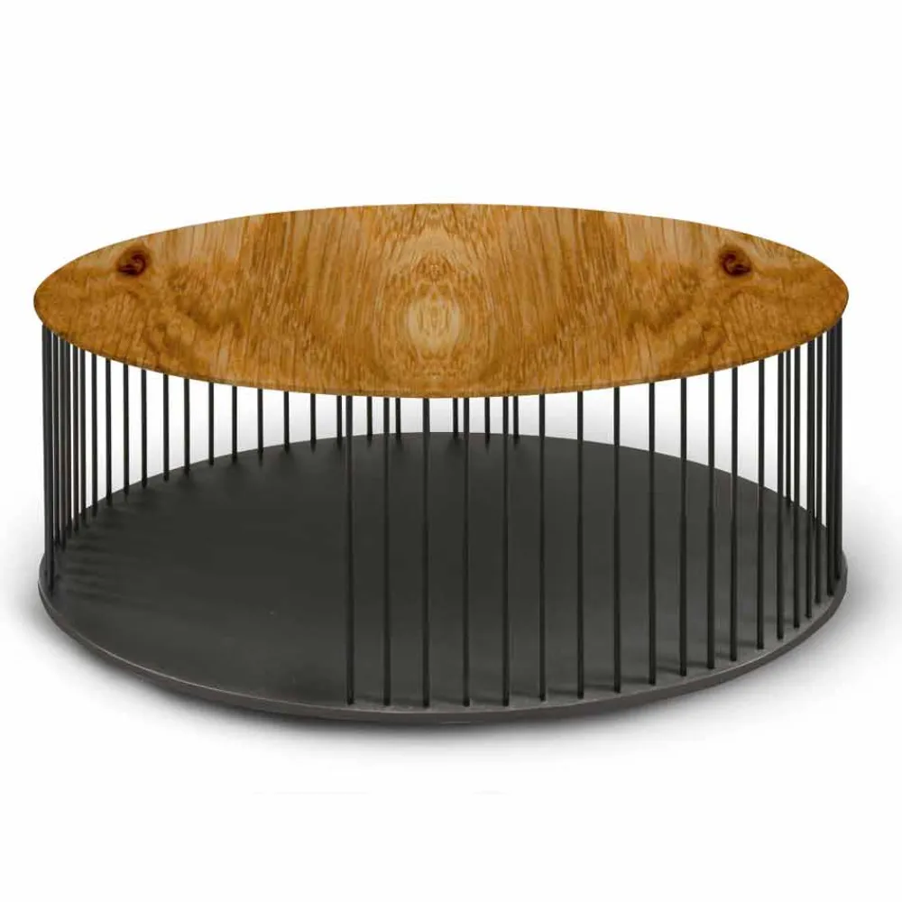 Viadurini Living Moderne Couchtische-Couchtisch mit runder Holzplatte Made in Italy - Montebianco