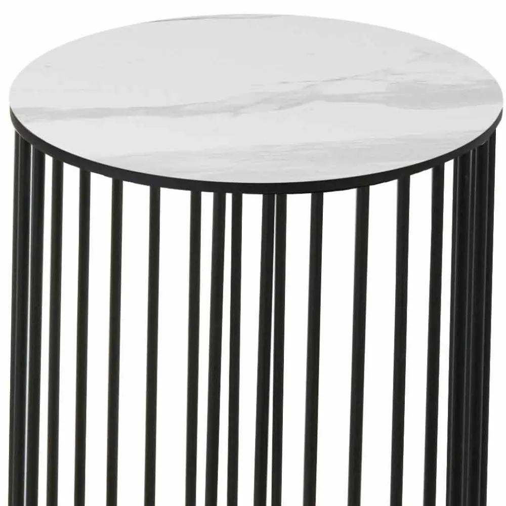 Viadurini Living Moderne Couchtische-Couchtisch mit runder Keramikplatte Made in Italy - Montebianco