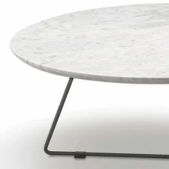 Viadurini Living Moderne Couchtische-Couchtisch mit runder Marmorplatte und Metallbasis Made in Italy - Gin