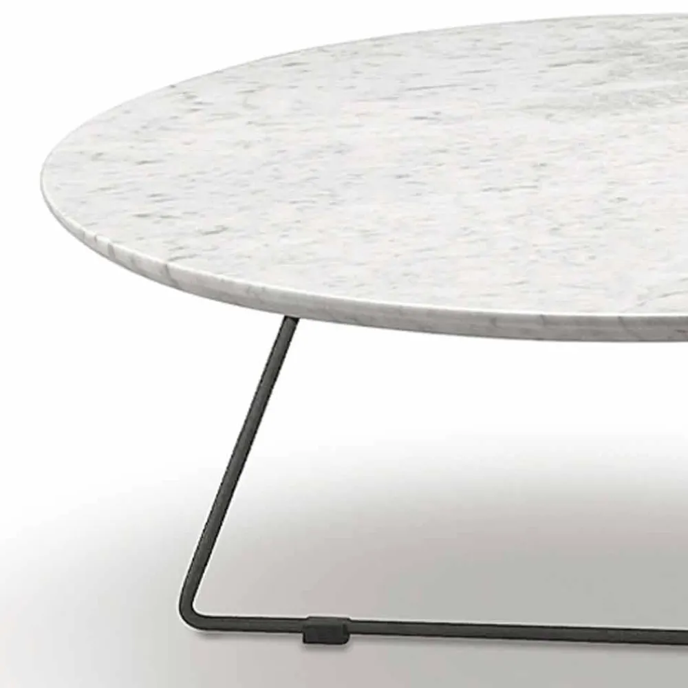 Viadurini Living Moderne Couchtische-Couchtisch mit runder Marmorplatte und Metallbasis Made in Italy - Gin