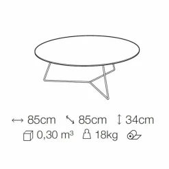 Viadurini Living Moderne Couchtische-Couchtisch mit runder Marmorplatte und Metallbasis Made in Italy - Gin