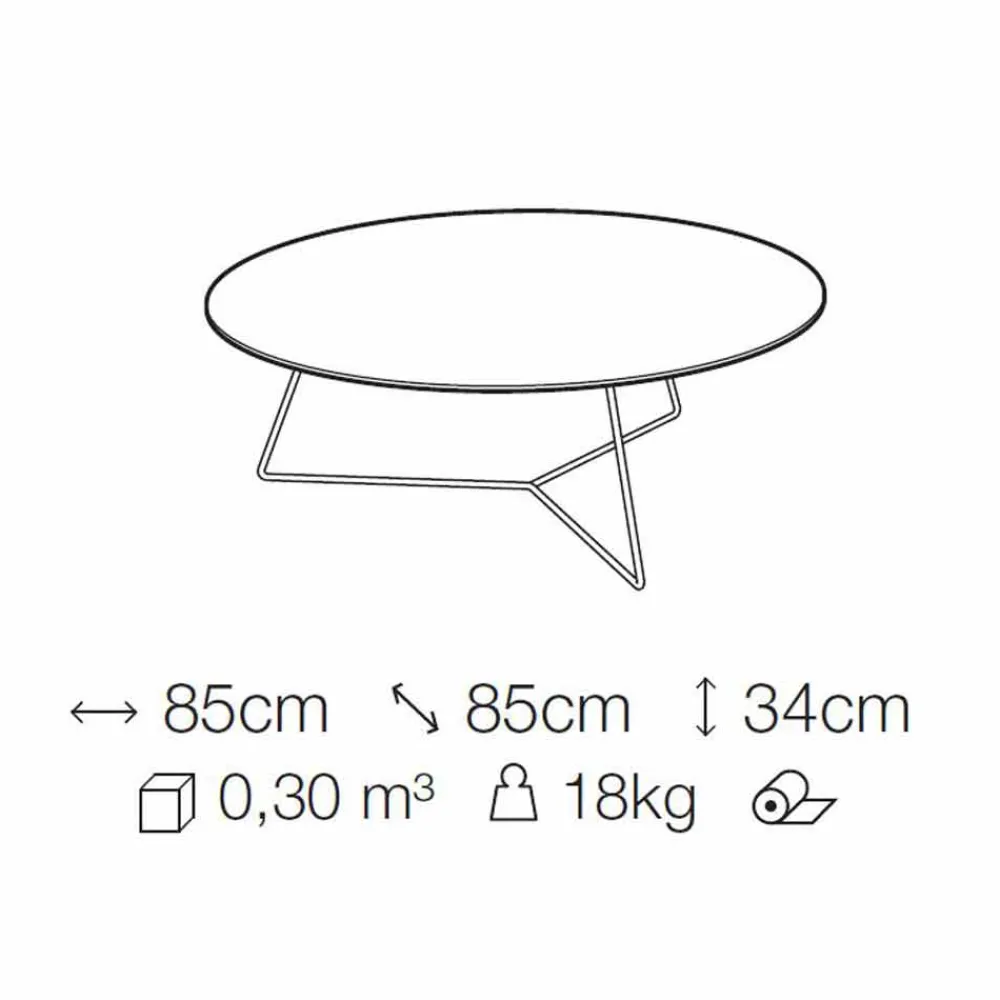 Viadurini Living Moderne Couchtische-Couchtisch mit runder Marmorplatte und Metallbasis Made in Italy - Gin