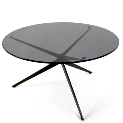 Viadurini Living Moderne Couchtische-Couchtisch mit runder Platte aus Glas, hergestellt in Italien – Siste