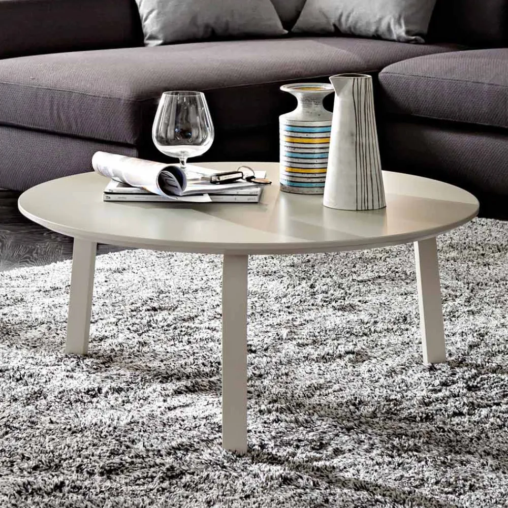 Viadurini Living Moderne Couchtische-Couchtisch mit runder Platte aus lackiertem Mdf Made in Italy - Tobiko