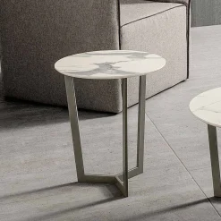 Viadurini Living Moderne Couchtische-Couchtisch mit runder Platte aus laminiertem HPL Made in Italy - Mina