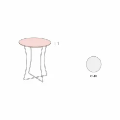 Viadurini Living Moderne Couchtische-Couchtisch mit runder Platte aus laminiertem HPL Made in Italy - Mina