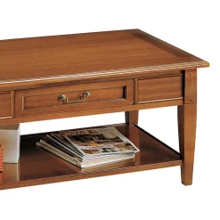 Viadurini Classic Klassische Couchtische-Couchtisch mit Schublade und Regal aus patiniertem Holz, hergestellt in Italien – Tuoni