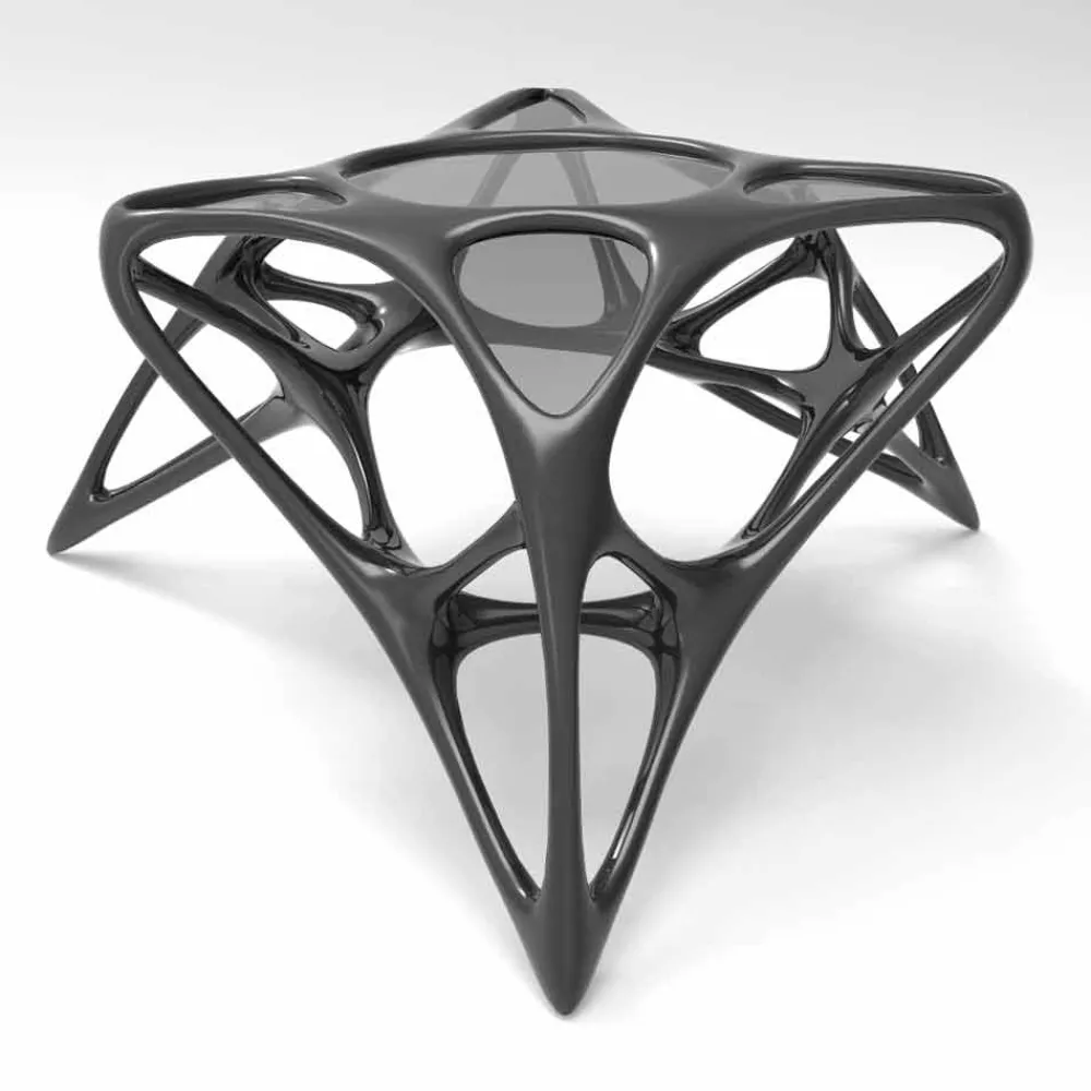 Viadurini Design Moderne Couchtische-Couchtisch modern aus Glas und Solid Surface® Lunar Table#2