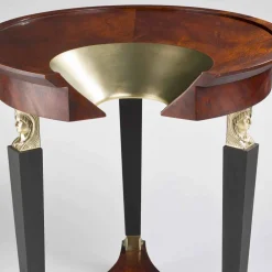 Viadurini Living Klassische Couchtische-Couchtisch, Tischplatte aus Glas und Dekorationen aus Messing, Venere