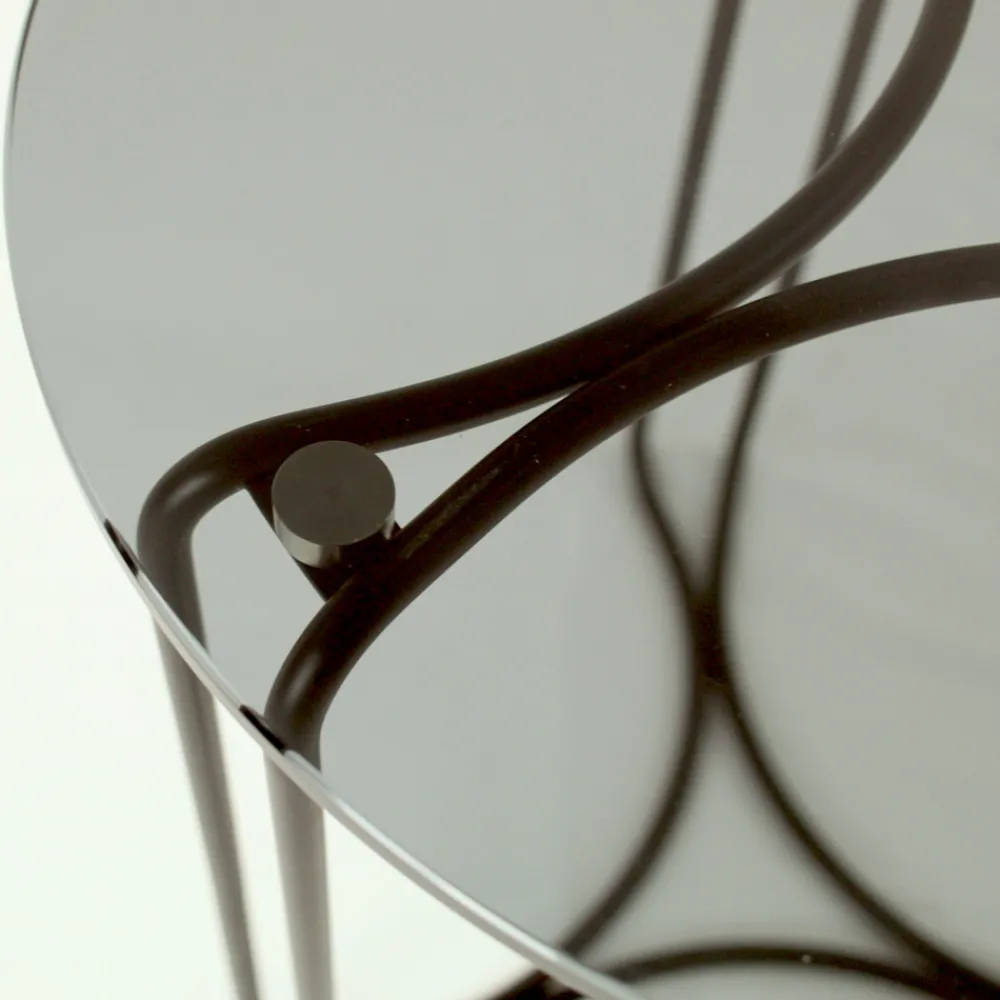 Viadurini Living Moderne Couchtische-Couchtisch und Sockel aus Glas mit 3 Halbmonden, hergestellt in Italien – Arepa