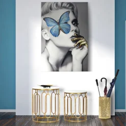 Viadurini Living Moderne Couchtische-Couchtische aus Harz mit goldenem Eisen- und Marmoreffekt, 2-teilig - Pietro