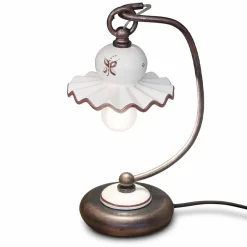 Ferroluce Vintage Tischlampen-Country handdekorierte Tischlampe aus Keramik - Rom