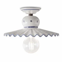 Ferroluce Vintage Deckenleuchten-Country Handverzierte Keramik-Deckenleuchte 2 Größen - Rom