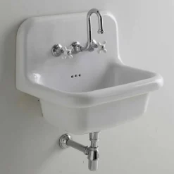 Viadurini Bathroom Vintage Waschbecken|Keramikwaschbecken-Davis Vintage rechteckige weiße Wand Keramik Waschbecken