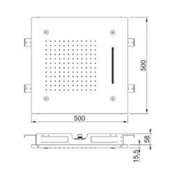 Viadurini Taps Duschköpfe-Decken-Duschkopf aus Edelstahl mit 3 Düsen Made in Italy - Frido