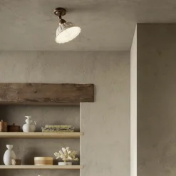 Il Fanale Shabby Chic Deckenleuchten-Deckenkleuchter aus Keramik im Liberty Stil mit Gelenkarm Anita