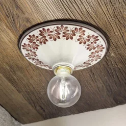 Ferroluce Shabby Chic Deckenleuchten-Deckenlampe aus Keramik Potenza