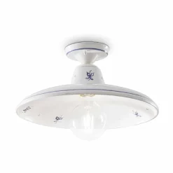 Ferroluce Vintage Deckenleuchten-Deckenlampe aus Keramik und handbemalten Vintage-Dekorationen - Como