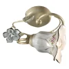 Ferroluce Vintage Deckenleuchten-Deckenlampe aus Metall und Keramik mit handgemalter Rose - Pisa