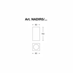 Aldo Bernardi Moderne Deckenleuchten-Deckenlampe eckig aus Beton oder Gips Nadir 5