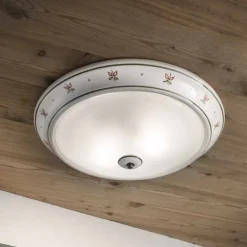 Ferroluce Shabby Chic Deckenleuchten-Deckenlampe rund aus Keramik von