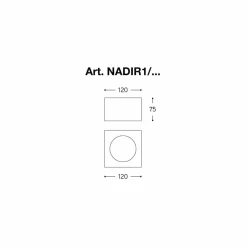 Aldo Bernardi Moderne Deckenleuchten-Deckenlampe viereckig Beton oder Gips in modernem Design Nadir