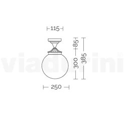 Viadurini Lighting Garten-Wandlampen-Deckenleuchte aus Acryl und schwarzem Aluminium Made in Italy - Trovanero