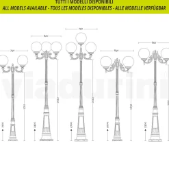 Viadurini Lighting Garten-Wandlampen-Deckenleuchte aus Acryl und schwarzem Aluminium Made in Italy - Trovanero