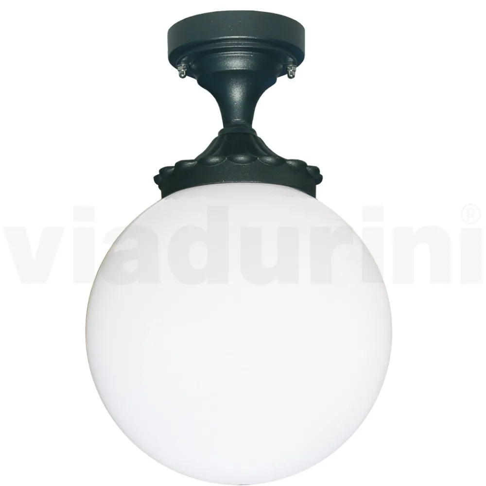 Viadurini Lighting Garten-Wandlampen-Deckenleuchte aus Aluminium und Opalacryl Made in Italy - Trovaantracite