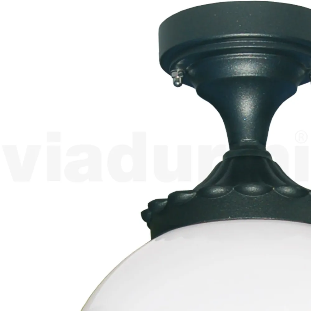 Viadurini Lighting Garten-Wandlampen-Deckenleuchte aus Aluminium und Opalacryl Made in Italy - Trovaantracite