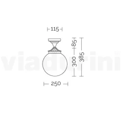 Viadurini Lighting Garten-Wandlampen-Deckenleuchte aus Aluminium und Opalacryl Made in Italy - Trovaantracite