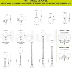 Viadurini Lighting Garten-Wandlampen-Deckenleuchte aus Aluminium und Opalacryl Made in Italy - Trovaantracite