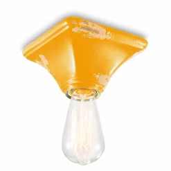 Ferroluce Vintage Deckenleuchten-Deckenleuchte aus Keramik im Vintage Stil viereckig Ashley Feroluce