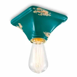 Ferroluce Vintage Deckenleuchten-Deckenleuchte aus Keramik im Vintage Stil viereckig Ashley Feroluce