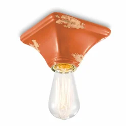 Ferroluce Vintage Deckenleuchten-Deckenleuchte aus Keramik im Vintage Stil viereckig Ashley Feroluce