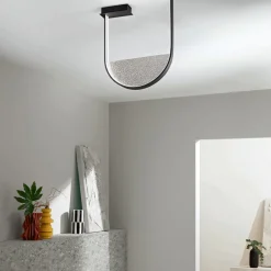 Viadurini Lighting Design Deckenleuchten-Deckenleuchte aus lackiertem Metall und abnehmbarem Einsatz aus Granulatglas – Catalpa