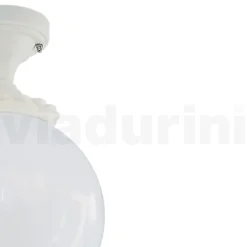 Viadurini Lighting Garten-Wandlampen-Deckenleuchte aus opalem Acryl und weißer Aluminiumstruktur - Trovabianco