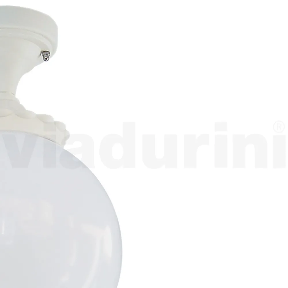 Viadurini Lighting Garten-Wandlampen-Deckenleuchte aus opalem Acryl und weißer Aluminiumstruktur - Trovabianco